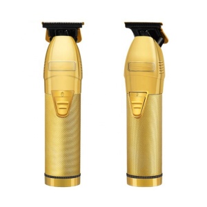 Golden Barber Hair Clippers Electric Hair Trimmer T-Blade Outliner Cordless Trimmers PRO Gold Barber Hair Trimmer Clippers