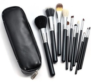 High end natural hair makeup brush set, Cosmetic makeup brush set, 12 Pcs Makeup Brushes Tools Kit