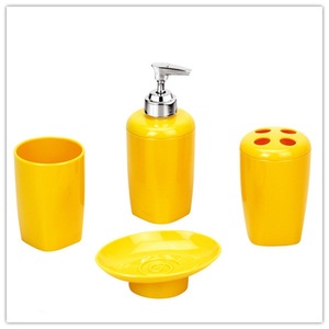 High-performing bath room set 4-piece yellow decoration bathroom accessory set