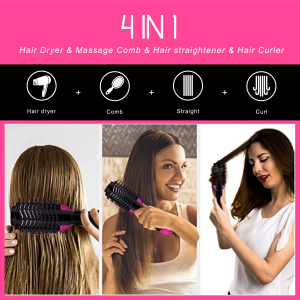 Lescolton Factory 3 IN 1 One Step Hair Dryer Hot Air Brush Hair Straightener Comb Curling Brush Hair Styling Tools