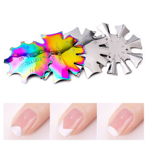 Misscheering  Acrylic Nail Cutter Tool French tip cutter C- Curve Tool Smile Line Single Tip Edge Metal trimmer
