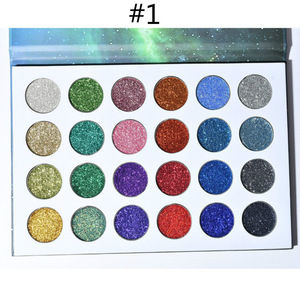 No brand cosmetics makeup 24 colors glitter eye shadow makeup palette with private label