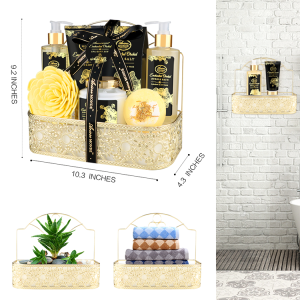 OEM cheap Phalaenopsis Golden spa bath and body gift set