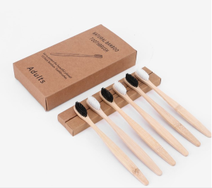 OEM Private Logo CE Approved Eco- Friendly Charcoal Bristles Bamboo Toothbrush