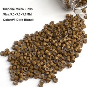 Silicone Hair Extension Beads 5.0*3.0*3.0MM 1000Pcs/Bottle #1 Black Microrings Micro Beads Hair Extension Tool