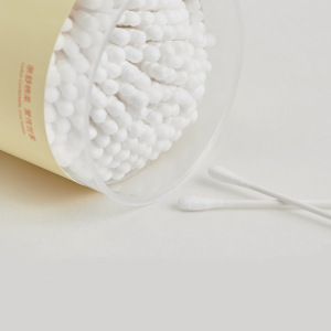 Wholesale disposable 180 pcs baby cotton swab double head paper stick cotton ear buds in PP box