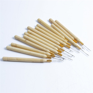 Wholesale Hair Extension Tools Wooden Needle Micro Beads Loop Threader