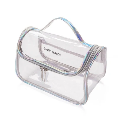 Wholesale Waterproof Transparent PVC Durable Clear Travel Cosmetic Bag with Logo
