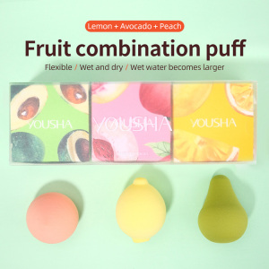 Yousha Cute fruit soft big hydrophilic makeup sponge blender microfiber custom logo non latex makeup cosmetic puff beauty sponge