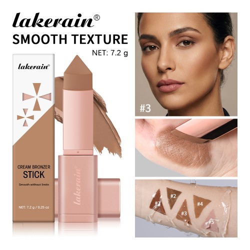 Face Makeup Long Lasting Smooth Texture Cream Bronzer Stick Matte Blendable Triangle Contour