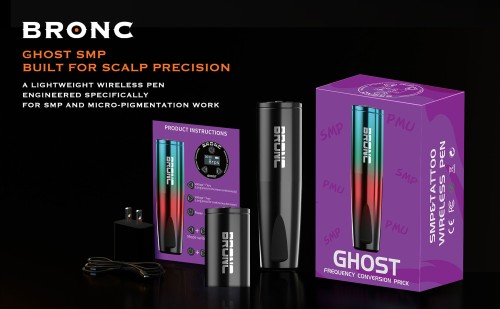 Bronc GHOST SMP Wireless Tattoo Gun Professional 4.0MM Pen Stroke Stainless Steel Brushless Motor 2000mAh Battery Permanent