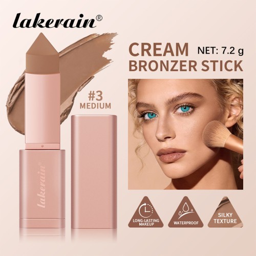 Face Makeup Long Lasting Smooth Texture Cream Bronzer Stick Matte Blendable Triangle Contour
