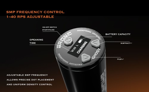 Bronc GHOST SMP Wireless Tattoo Gun Professional 4.0MM Pen Stroke Stainless Steel Brushless Motor 2000mAh Battery Permanent