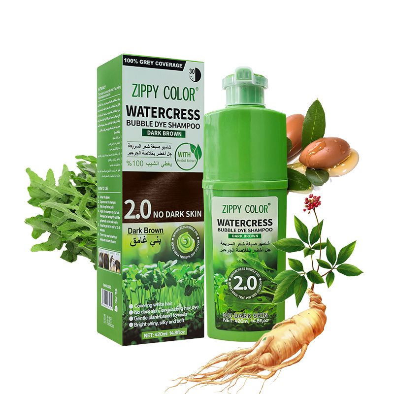 Permanent Hair Dye Shampoo Ammonia-Free Herbal Formula Natural Ingredients Covers Gray Hair Long-lasting Color for All Hair