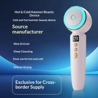 Hot Cold Ice Hammer Facial Beauty Device EMS Red Blue Light Therapy Cleansing Whitening Tool