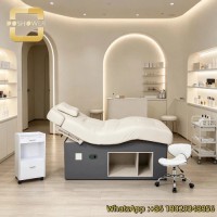Minimalist Storage Facial Massage Bed Tilting Backrest With Independent Pillow For Private Custom Beauty