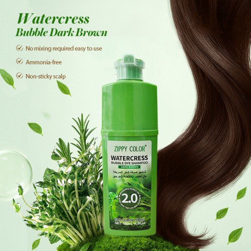 Permanent Hair Dye Shampoo Ammonia-Free Herbal Formula Natural Ingredients Covers Gray Hair Long-lasting Color for All Hair