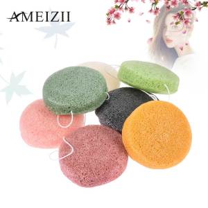 100% Natural Konjac Sponge Plant Fibres Body Facial Cleansing Skin Clean Care Exfoliator Bath Eponges Massage Konjac Powder puff