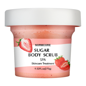 100% Natural Organic Newly Strawberry Moisturizing Exfoliating Body Scrub Contain Shea Butter