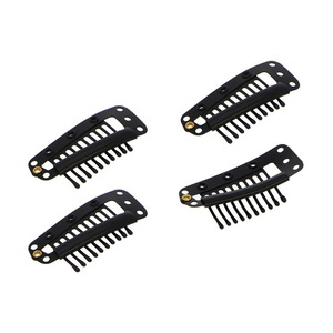 100 Pieces Blonde 9-Teeth Wig Snap Clips Metal Comb Wig Clip for Hair Extension