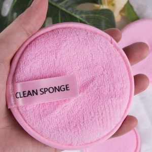 2020 Hot selling Short Microfiber Pink 3pcs Bag Reusable Facial Fiber Remover Pads Chemical Free Sponge Makeup Remover Pads