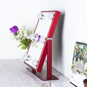 2021 6 LED lighted smart desktop beauty bulb vanity hollywood style makeup lighted mirror with led light