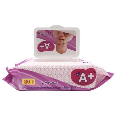 Alcohol Free Wipe 80/100 Baby Wipe Disposable Baby Wet Wipes