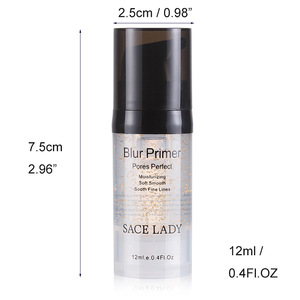 Best quality make-up base blur pore gold foil face makeup primer