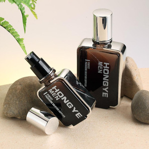 big capacity OEM Luxury cosmetics packaging airless pump square glass perfume bottle