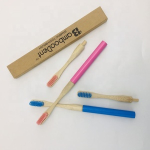 Biodegradable replaceable head bamboo adult toothbrush