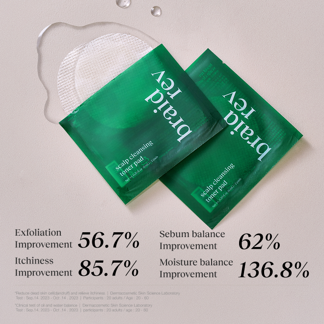 Braid Rev_Scalp Cleansing Toner_Pad Pouch_6 mL(2 Pads)_5 EA / 1 PACK