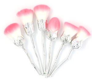 Cosmetic Makeup Tool 6pcs Flower Shaped Rose Gold Make Up Brushes