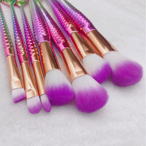 custom logo New 7pcs Mermaid Cosmetic Makeup Brushes Set Fish Beauty Make Up Tools