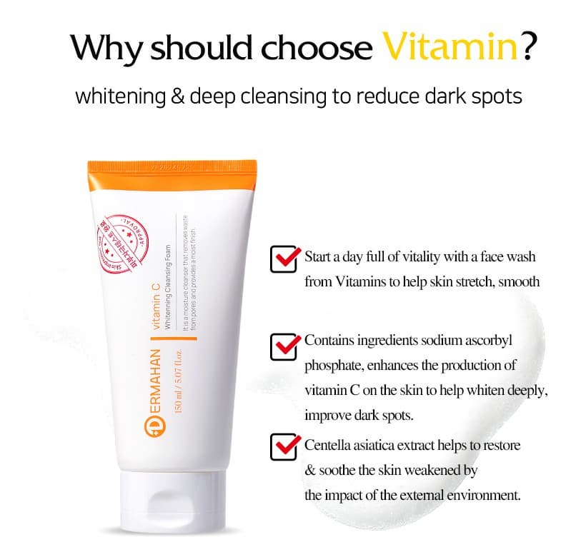 Dermahan Vitamin C Whitening Cleansing Foam 150ml