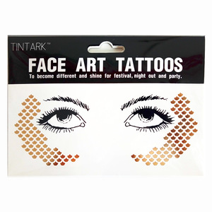 Fashion gold flash body tatoo art temporary face tattoo