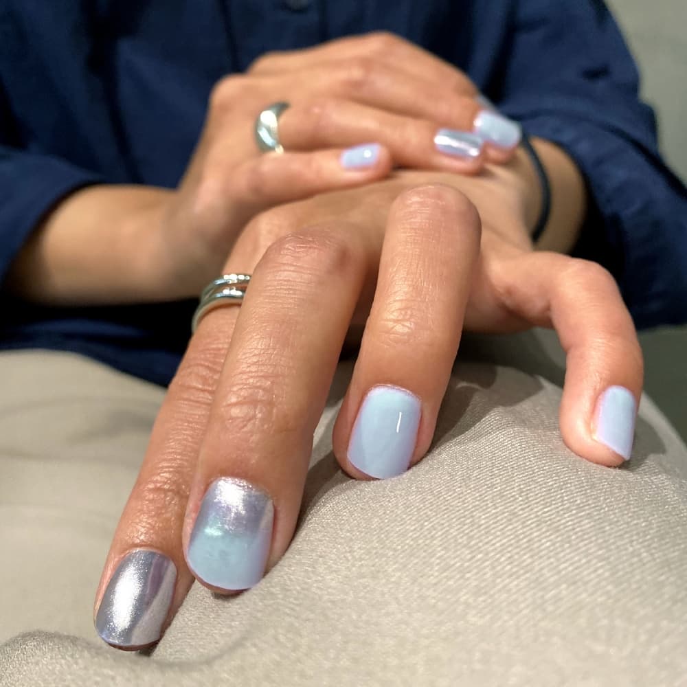 KEEPU CUSTOM NAIL STRIP POWDER BLUE MIRROR POWDER