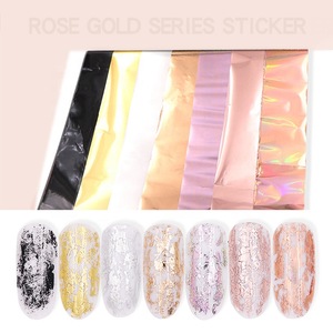 Laser Matte Nails beauty supply rose gold Silver Gold Nail foil roll Transfer