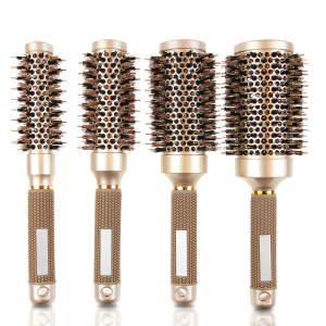 Masterlee Brand  Good Quality  Professional  curly Hair Brushes gold Color Ceramic Nano Bristle Hair Brush