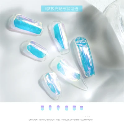 Nail Art New Aurora Ice Cube Cellophane Finished Colorful Transfer Paper Laser Candy Paper Finished Model Sticker