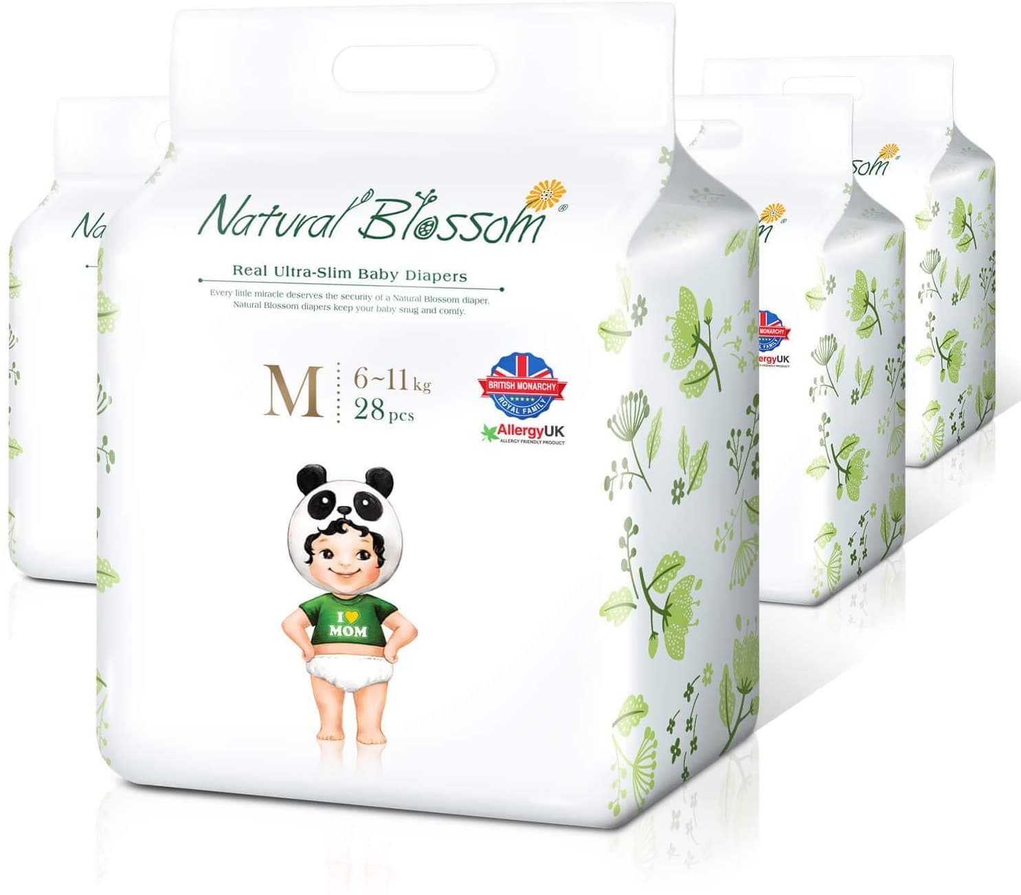 Natural Blossom Baby Diapers Size 3 (13-24lbs) 28 Count