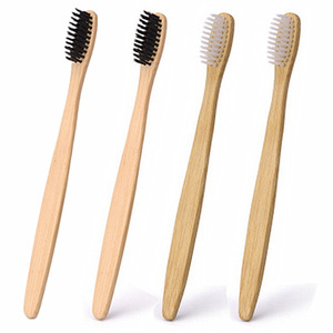 Natural Environmental Protection Handmade Bamboo Handle Black Soft Hair Bamboo Charcoal Adult Household Toothbrush