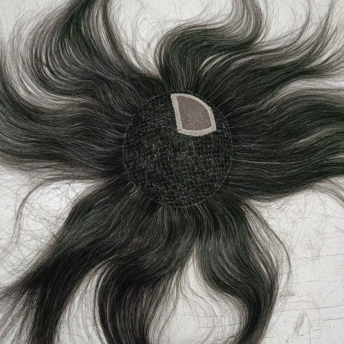 Fish net hair toppers with integrated window