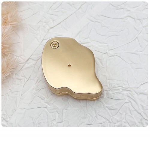 DIY Gold Color Metal Zinc Alloy Rotating Slide Cover Irregular Wavy Perfume Box Scented Balm Jar
