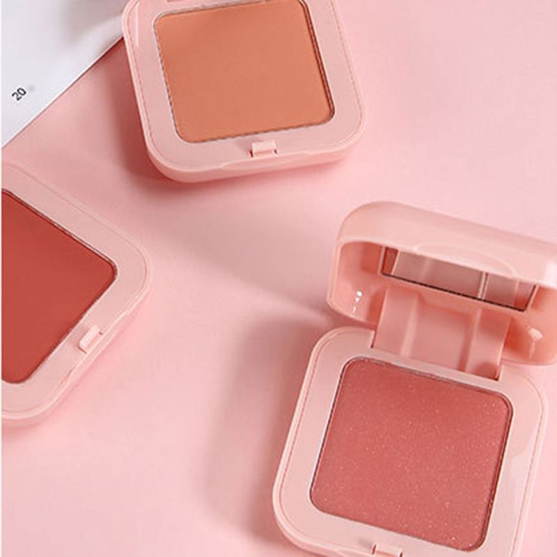 1pcs Matte peach blush highlight repair easy to color waterproof lasting brighten natural skin tone facial makeup blush palette