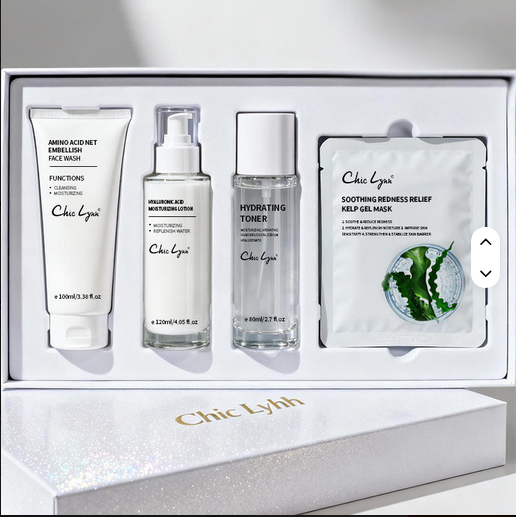 Personal Label 4-Piece Luxurious Whitening Anti-Aging Moisturizing Set with Hyaluronic Acid