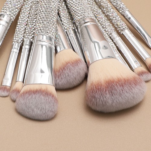 Luxury Rhinestone Makeup Brush Set for Wholesale – Sparkling Custom Cosmetic Brushes for Beauty Brands