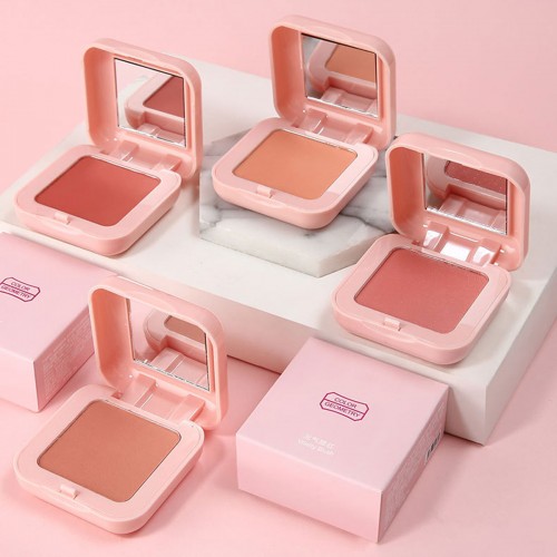 1pcs Matte peach blush highlight repair easy to color waterproof lasting brighten natural skin tone facial makeup blush palette