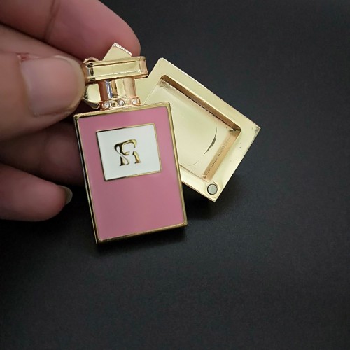 Creative Zinc Alloy Perfume Case Sliding Lid Magnetic Metal Makeup Box Vase Ornament Design