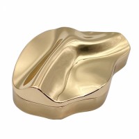 DIY Gold Color Metal Zinc Alloy Rotating Slide Cover Irregular Wavy Perfume Box Scented Balm Jar