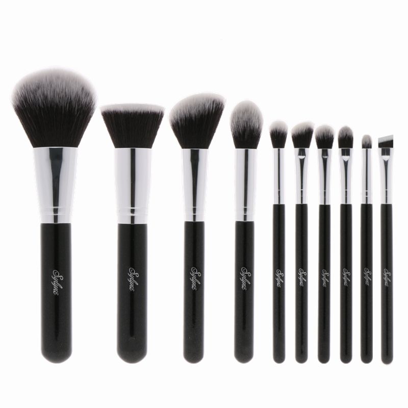 Sylyne Makeup Brushes 10pcs Professional Brush Set Powder Highlighter Eyebrow Eyeshadow Make Up Kit Tools